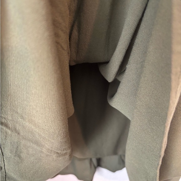 Old Navy Olive Green Pleated Midi Dress with Mandarin Collar - Picture 5 of 7